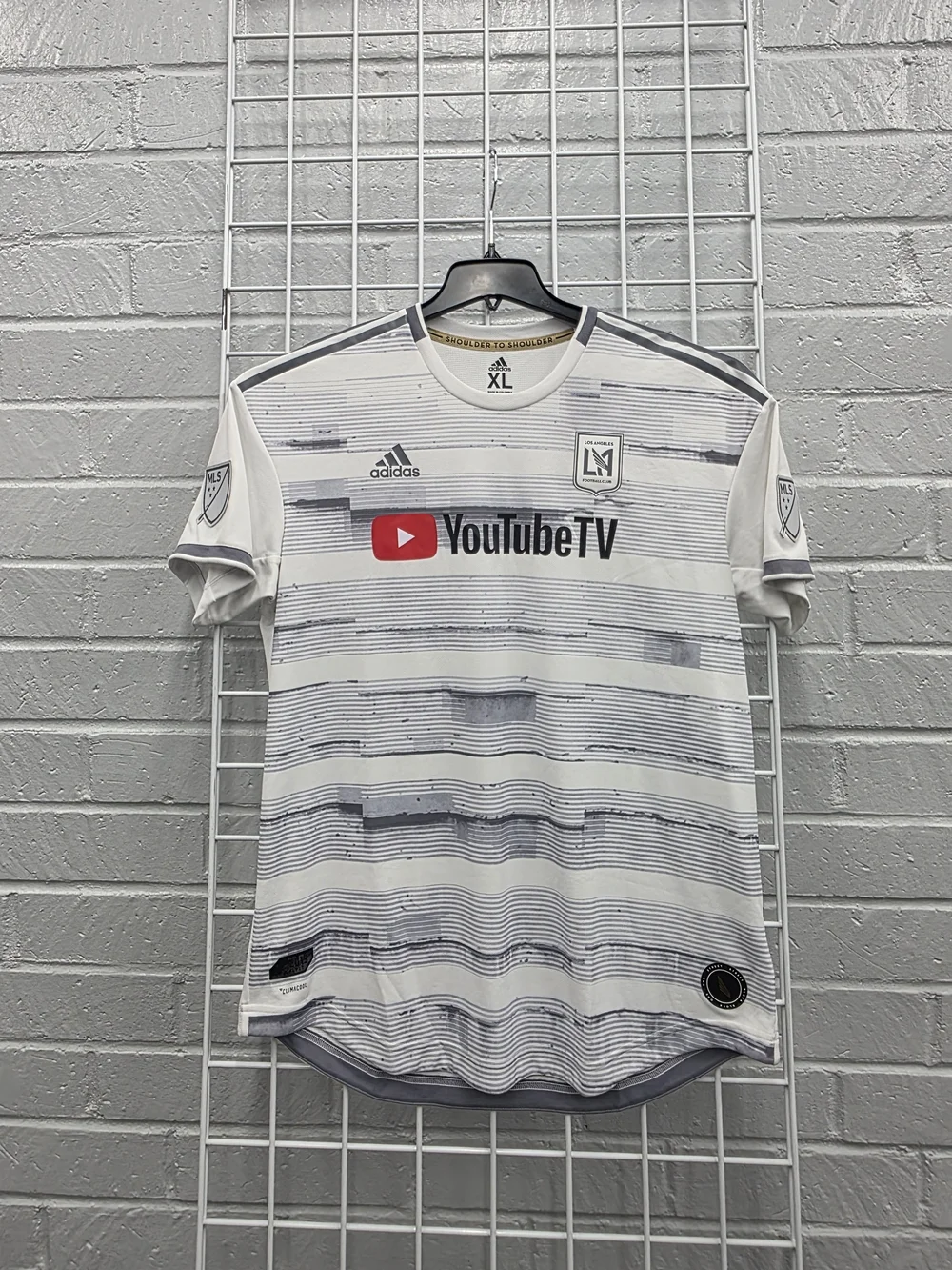Adidas LAFC White/Gray YouTube TV Men's Soccer Jersey - XL